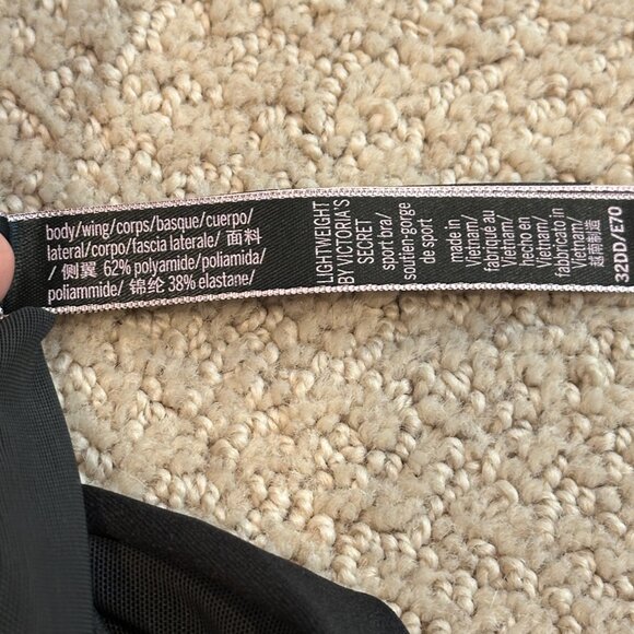 Victoria's Secret Sports Bra Racerback Lightweight Black Size 32DD #817743-QB4 - Picture 10 of 12